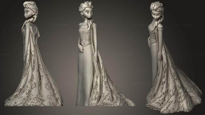 Статуэтки девушки (Эльза из Frozen, STKGL_0255) 3D модель для ЧПУ станка